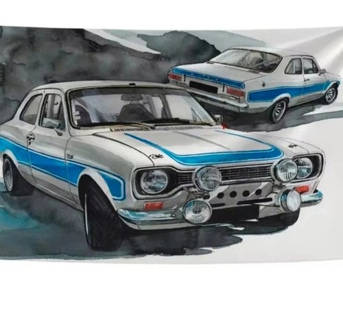 Ford escort banner flagge - rs,